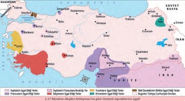 Mondros Ateşkes Antlaşması'na göre Osmanlı topraklarının işgali