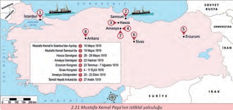Mustafa Kemal Paşa'nın istiklal yolculuğu
